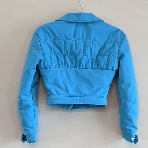Vintage Innsbruck Ski Snow Suit Bright Blue Size Small 2 Piece Jacket Overalls - Picture 11 of 16